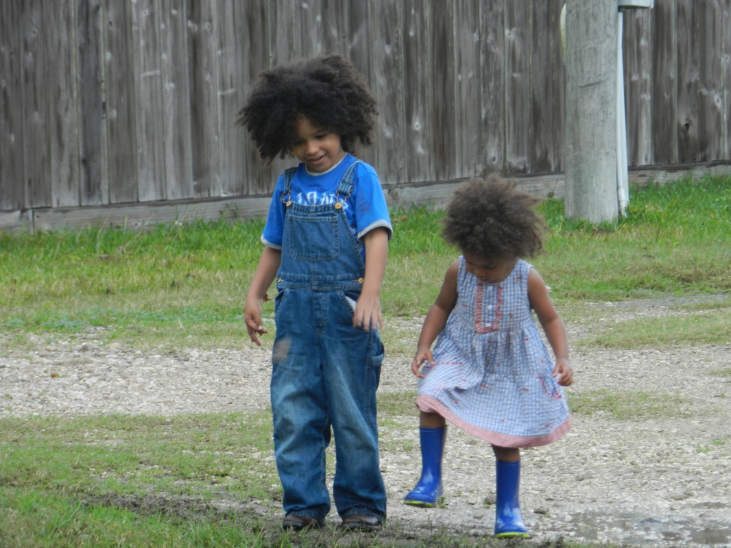 FFBoy and FFGirl stomping in mud